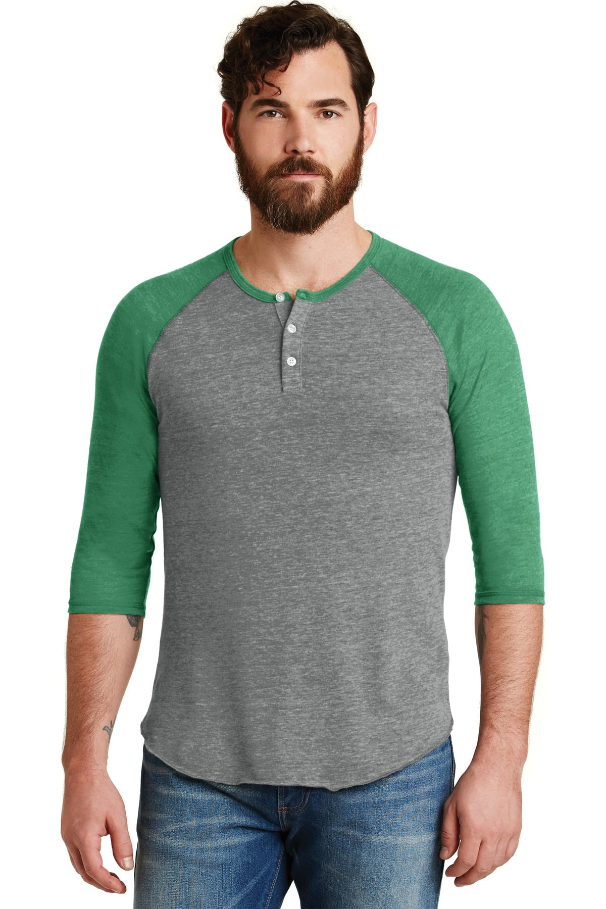 Eco-Jersey 3/4-Sleeve Raglan Henley