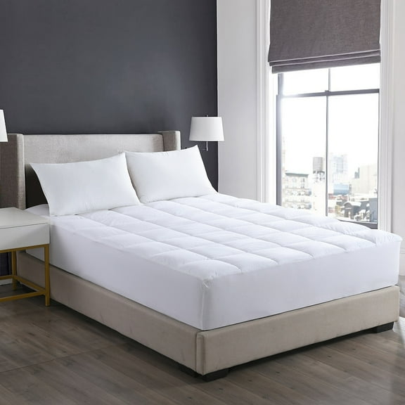 Eco Life  Natural Cotton Soft BioFill Mattress Pad - White Full