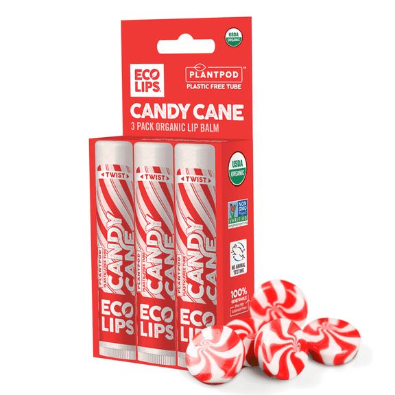Eco Lips Candy Candy Organic Holiday Lip Balm & Conditioner, Vanilla Mint
