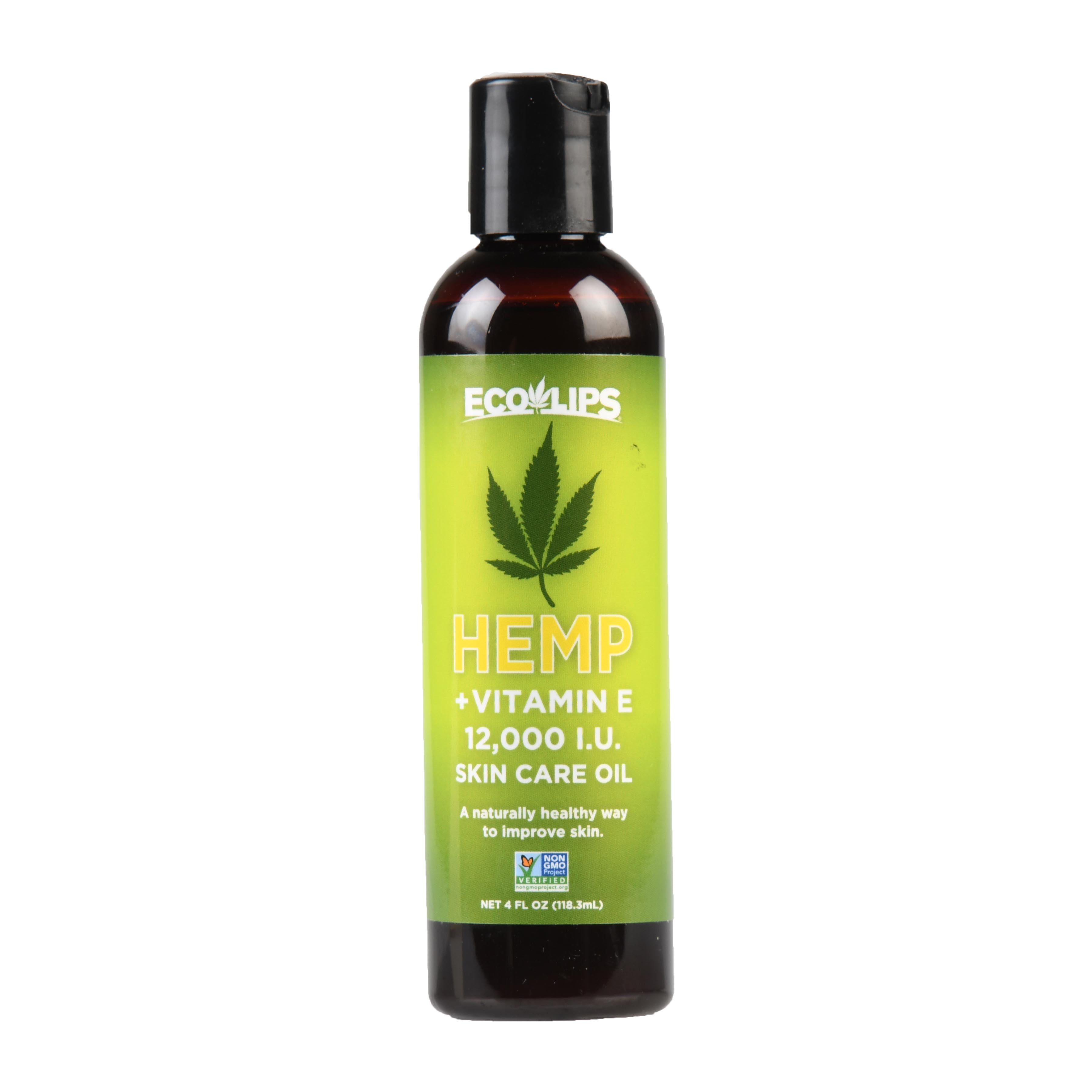 Eco Lips Hemp Vitamin E Skin Care Oil, 4 oz