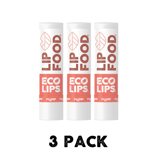 Eco Lips LIP FOOD® Plump (Rosemary Mint) Organic Lip Balm, 3 Pack