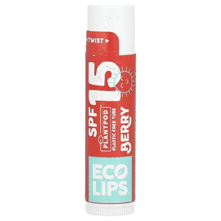 Eco Lips: Petroleum-Free Lip Balm (SPF 15), Berry 0.15 oz