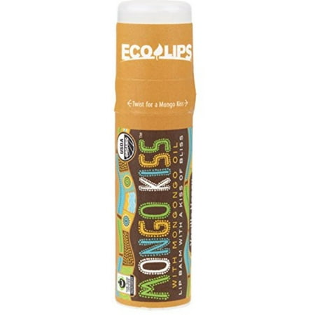 Eco Lips Mongo Kiss Display Center Lip Balm Organic, Vanilla Honey, .25 oz