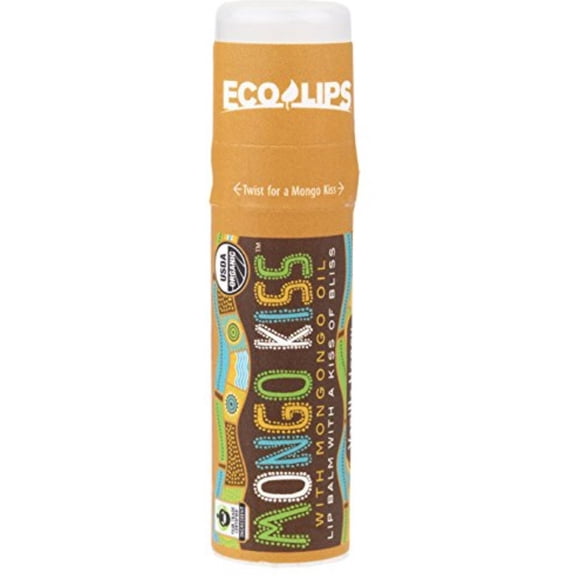 Eco Lips Mongo Kiss Display Center Lip Balm Organic, Vanilla Honey, .25 oz