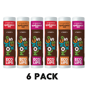 Eco Lips Mongo Kiss  Organic Lip Balm, 6 Pack Variety [Pomegranate, Yumberry, Blood Orange]