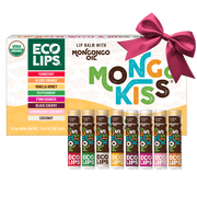 Eco Lips Mongo Kiss Organic Lip Balm 8-Count Value Gift Set, Variety Pack for Holiday