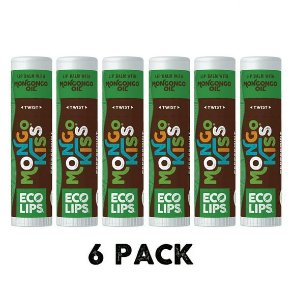 Eco Lips Mongo Kiss Peppermint Organic Lip Balm, 6 Pack