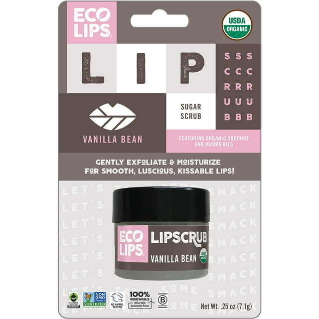 Eco Lips Organic Exfoliating Vanilla Bean Lip Scrub 0.25