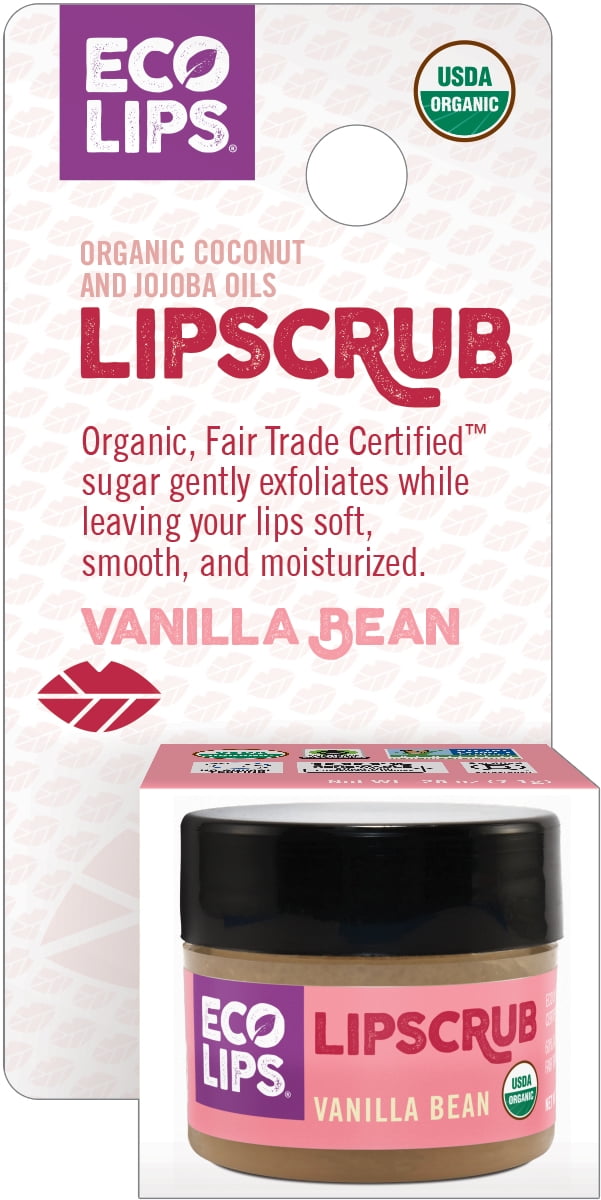 Eco Lips Organic Exfoliating Vanilla Bean Lip Scrub 0.25 oz.