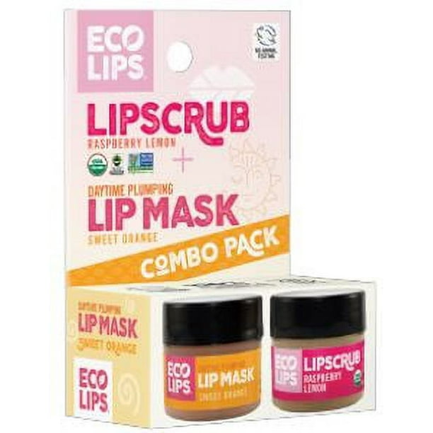 Eco Lips Organic Raspberry Lemon Lip Scrub & Plumping Daytime Lip Mask