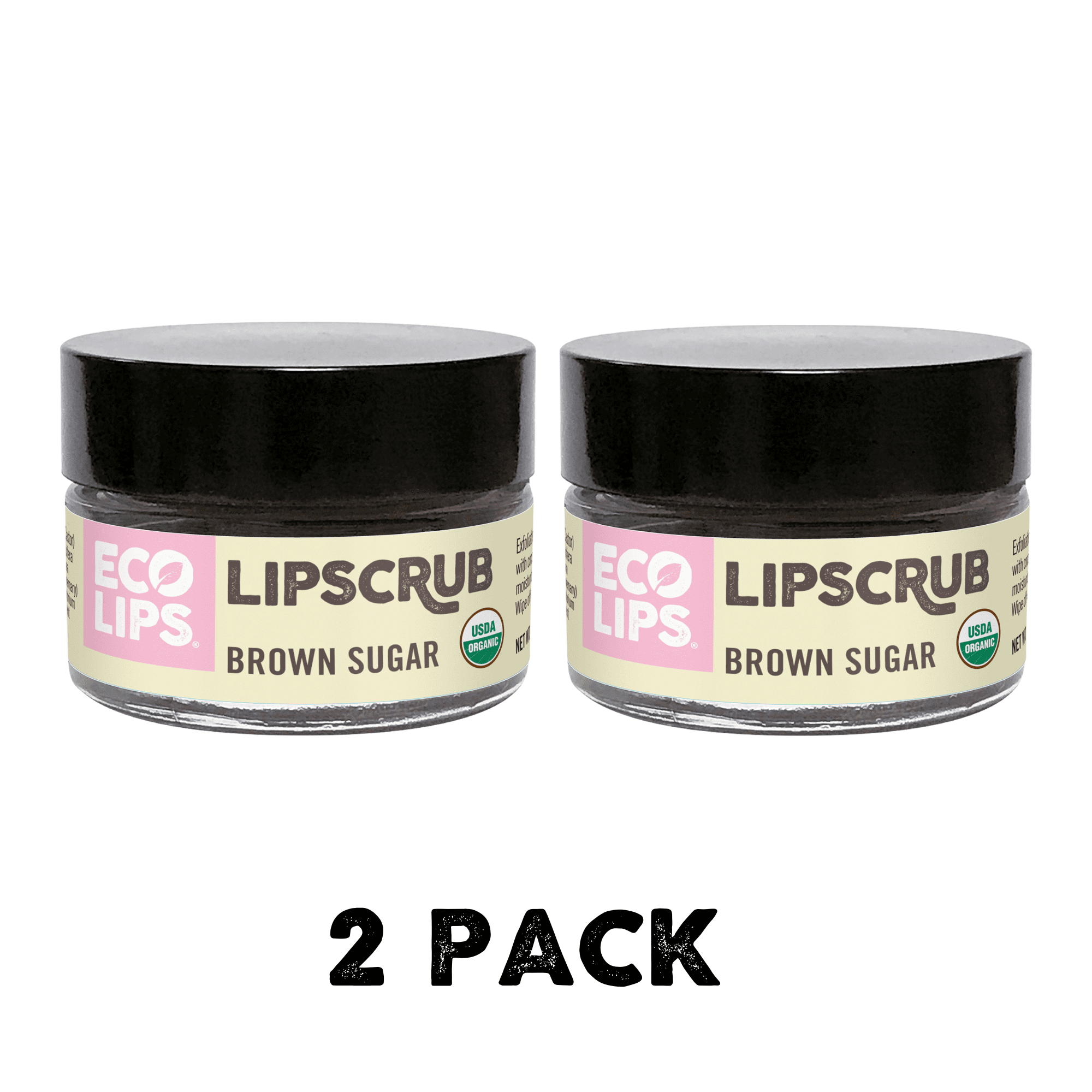 Eco Lips Organic Sugar Lip Scrub, Brown Sugar 2 Pack