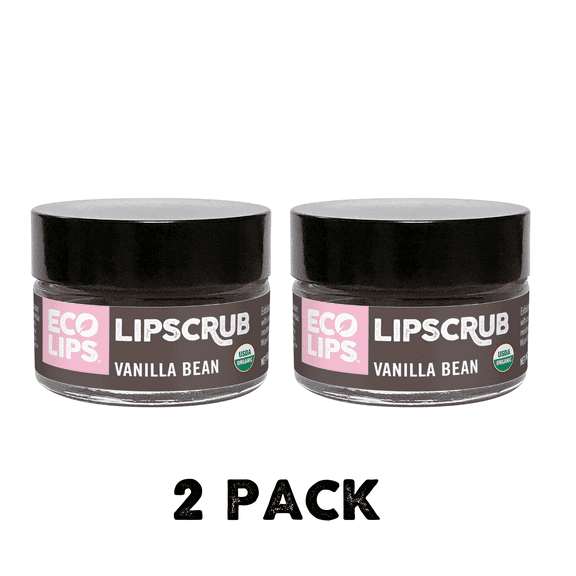 Eco Lips Organic Sugar Lip Scrub, Vanilla Bean 2 Pack