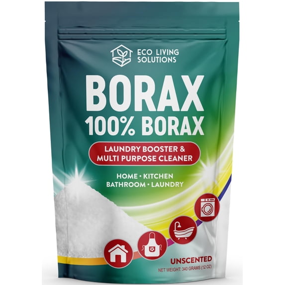 Eco Living Solutions - Borax Powder | Laundry Detergent Powder | Laundry Booster | Great Washing Machine Cleaner | Multi-Purpose Household Cleaner (12 oz)