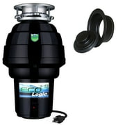 Eco Logic 1 1/4 HP Garbage Disposal with Black Sink Flange 10-US-EL-10-DS-3B-BK