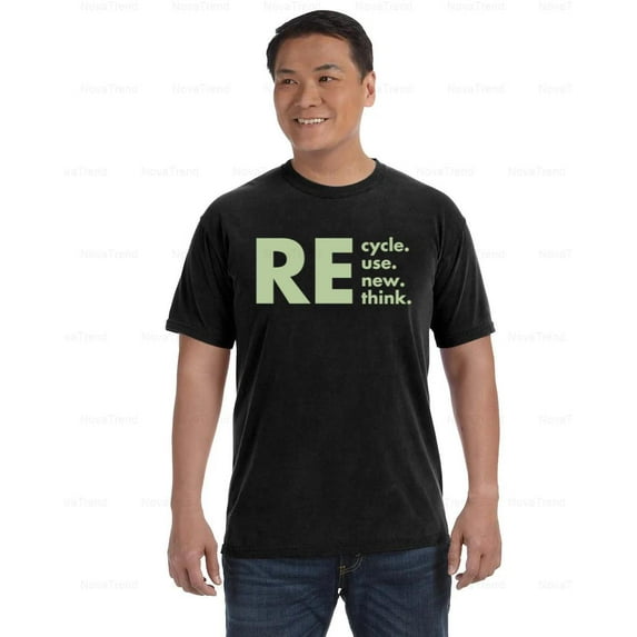 Eco Message Green Living Thoughtful Earth Vibe Graphic Comfort Color T-Shirt, Unisex, up to size 4XL