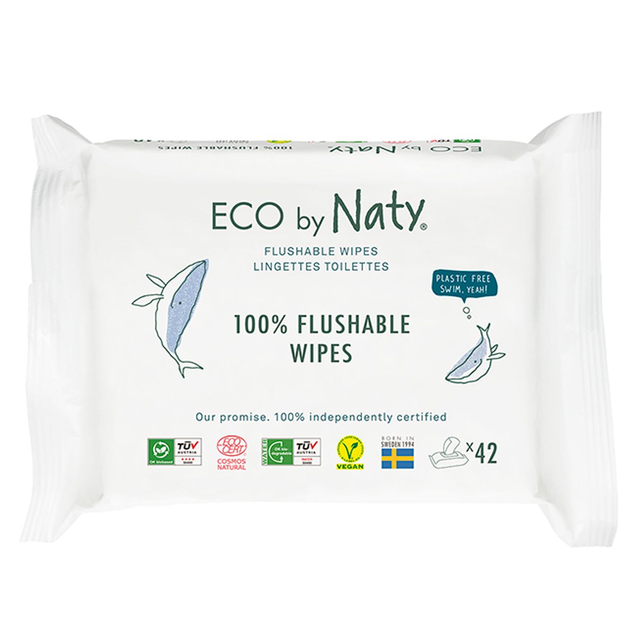 Eco by Naty Flushable Baby Wipes Compostable and PlantBased Wipes