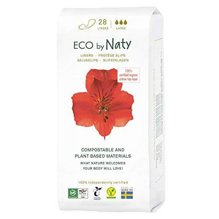 Eco by Naty Panty Liners for Women â€“ Liners for Daily use, Eco-Friendly  Womenâ€™s Thin Discreet Panty Liners with Organic Cotton to Keep You Fresh