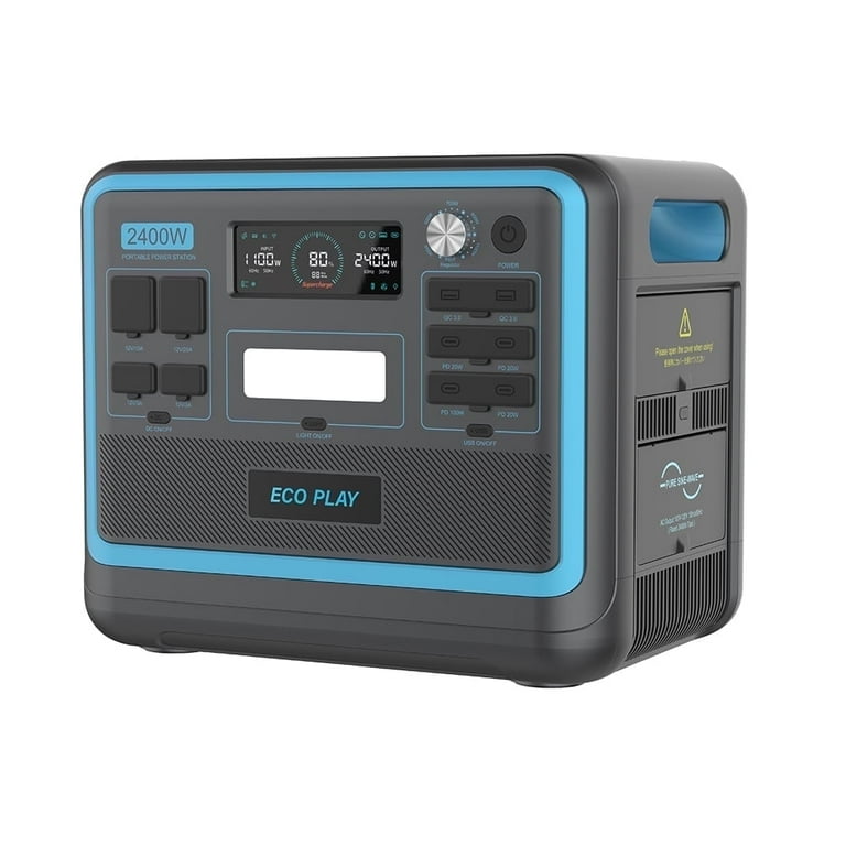 Eco Play 2400W Solar Generator – 2048Wh LiFePO4 Portable Power