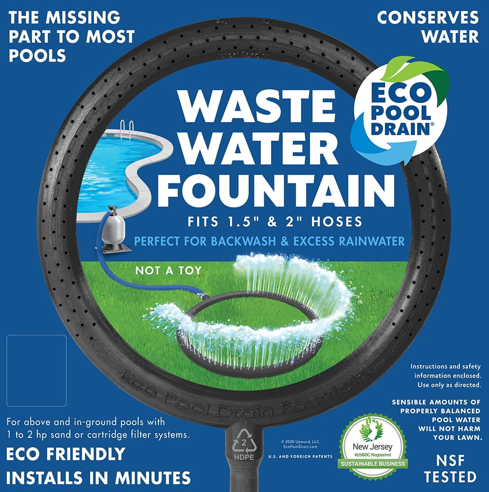 Eco Pool Drain Waste Water Fountain for Sand \u0026 Cartridge Filtered Swimming Pools #200