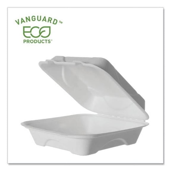 Eco-Products 1 Compartment Clamsheel Container, White