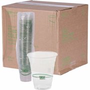 Eco-Products 12 oz GreenStripe Cold Cups, 12 fl oz, Clear, Green, Polylactic Acid PLA, Cold Drink EPCC12GSACT | 2 Cartons 40 Packs