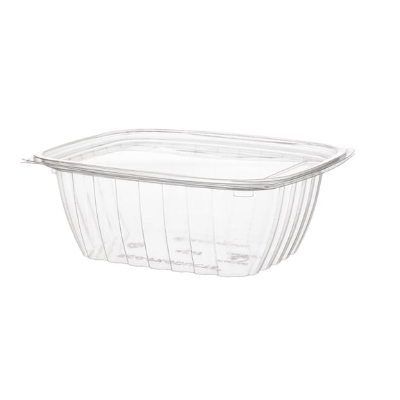Eco-Products Clear Disposable Rectangular Deli Container with Lid, Eco-Friendly Compostable PLA Plastic Food Container, 32 oz, Case of 200