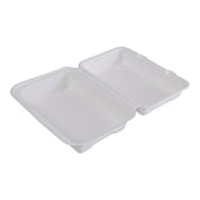 Eco-Products Compostable Disposable Clamshell Take Out Container, Eco-Friendly Sugarcane Food Container, 9 x 6, Case of 250