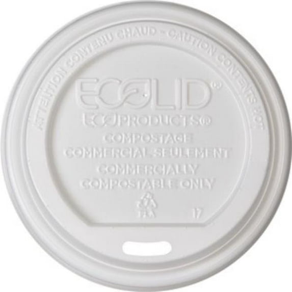 Eco-Products ECOEP-ECOLID-W Renewable EcoLid Hot Cup Lids, White - Pack of 16