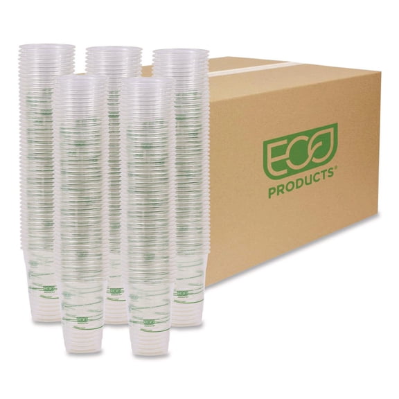 Eco-Products, ECOEPCC16GSPK, GreenStripe Cold Cups, 50 / Pack, Clear,Green