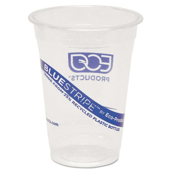Eco-Products, ECOEPCR16, BlueStripe Cold Cups, 1000 / Carton, Clear, 16 fl oz