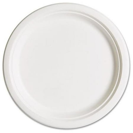 Eco-Products EP-P005PK 10" DinnerwareSugarcane Dinnerware Plates - White - 50 / Pack