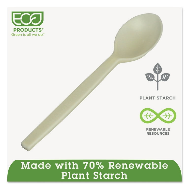 EcoSense Renewable Plant Starch Cutlery, Spoon, 7 EcoSense Renewable Plant Starch Cutlery, Spoon, 7