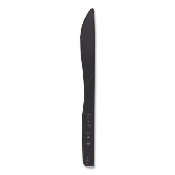 Eco-Products EP-S111 6" Post-Consumer Recycled Polystyrene Knives - Black - 1000/Pack