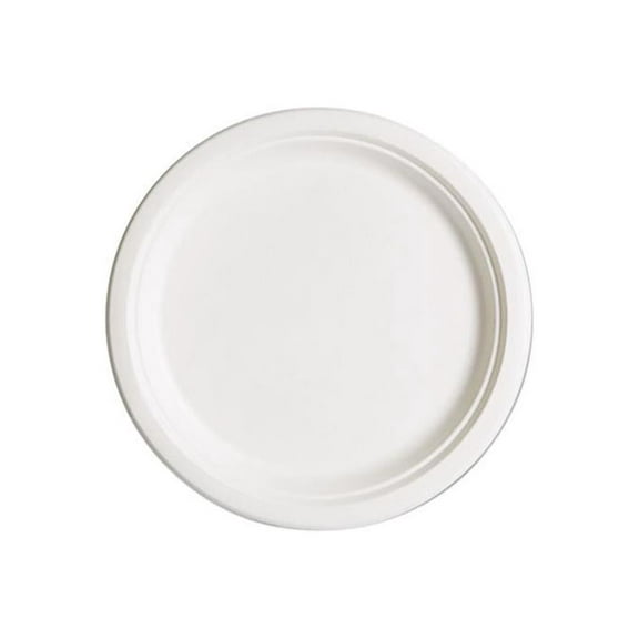 Eco-Products EPP005 Compostable Sugarcane Dinnerware, 10" Plate, Natural White, 500/Carton