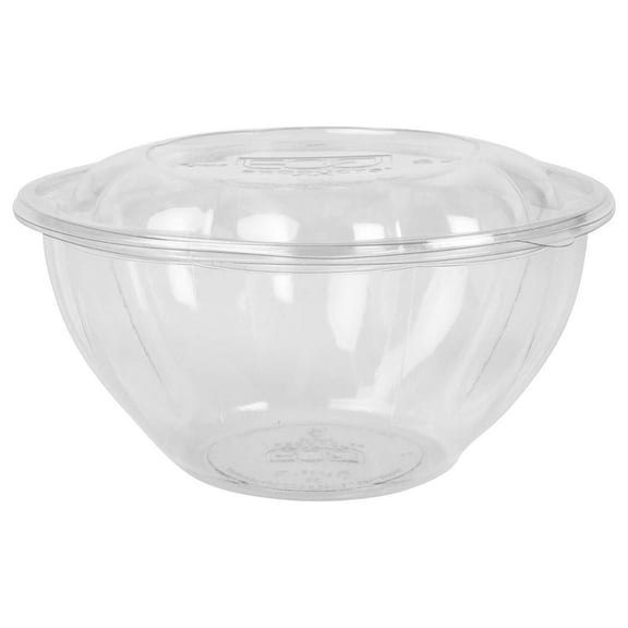 Eco-Products EPSB32 Renewable & Compostable Salad Bowls w/Lids - 32oz. (Case of 150), 32 Ounce Bowl, Clear, Model:EP-SB32