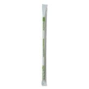 10.25 in. Renewable and Compostable PHA Straws - Natural White 1250/Carton