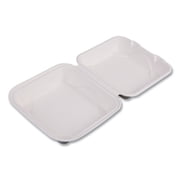 Eco-Products Sugarcane Clamshell Containers, 3"H x 8"W x 8"D, Pack Of 200 Containers