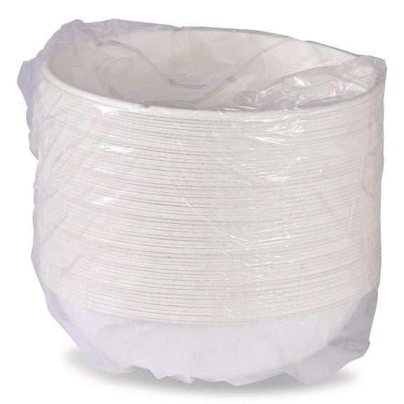 32 oz. Vanguard Renewable and Compostable Sugarcane Bowls - White (400/Carton)