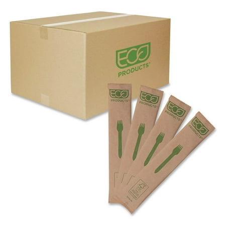 Eco-Products Wood Cutlery, General Purpose Fork, Natural, 500/Carton