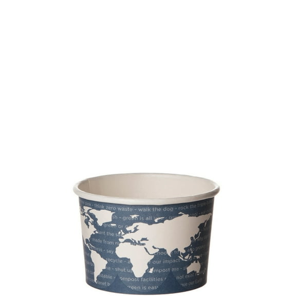 Eco-Products World Art Disposable Soup Bowl Container, Eco-Friendly Compostable PLA Lined Paper Hot Food Take Out Bowl, 4 oz, Case of 1000