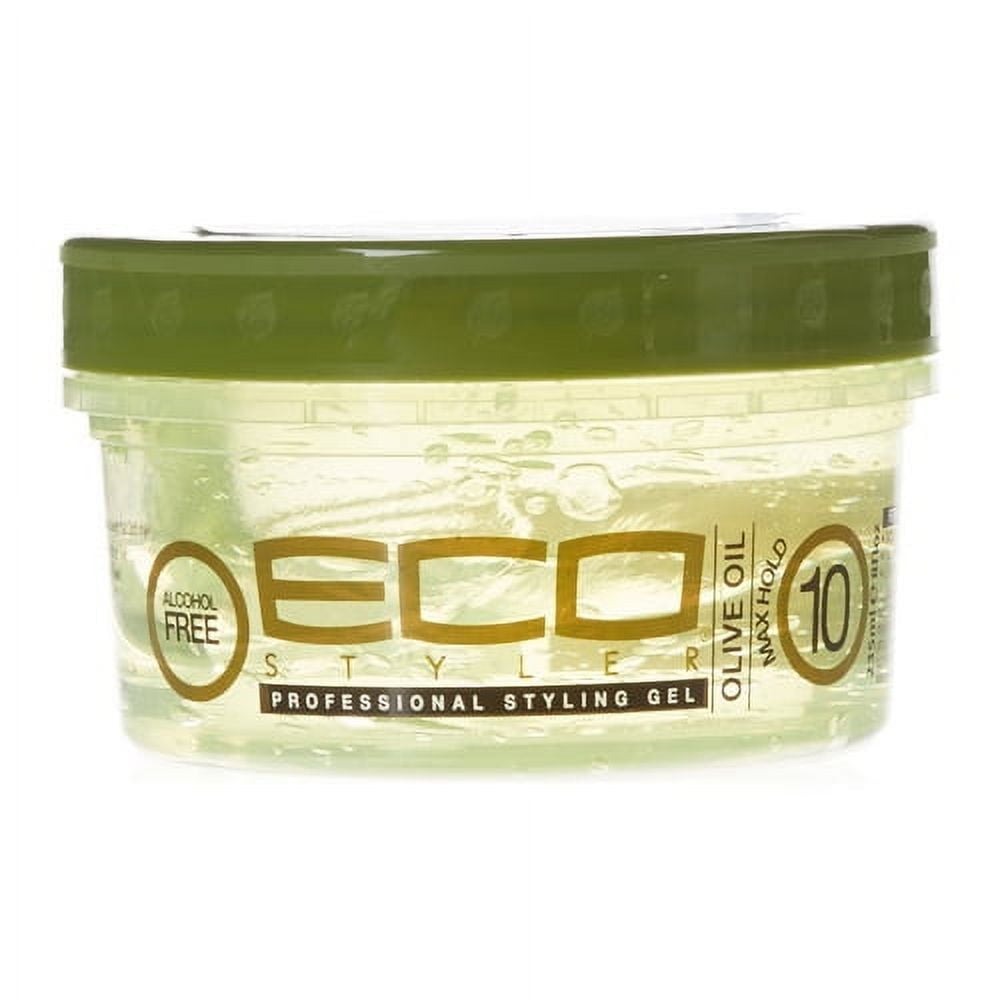 Eco Professional Olive Oil Styling Hair Gel, Maximum Hold For All Hair Types, 8 Oz, 2 Pack