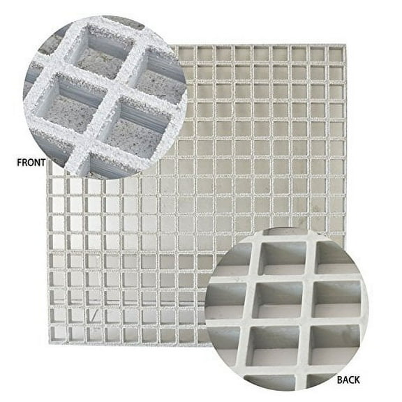 Eco Pultrusions FRP Sanded Anti-Slip Grating 48 inchx24 inchx1 inch Grey