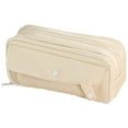 thumbnail image 1 of Eco-Safe Full-Size Transparent Pen Pouch with Reinforced Seams & Multi-Purpose Storage for Campus Youngster Supplies (Beige Trim), 1 of 6