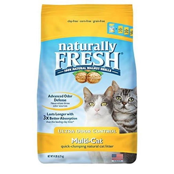 Eco-Shell, Purr & Simple  14 lbs Naturally Fresh Walnut-Based Ultra Odor Control Quick Clumping Multi Cat Litter