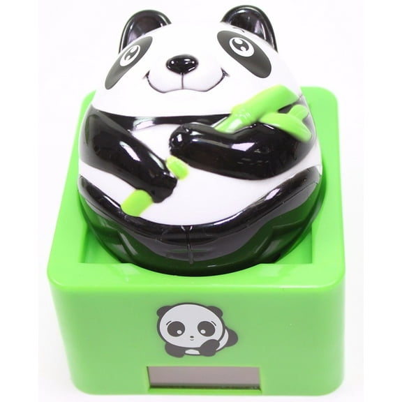 Eco Solar Power Rocking Panda with Bamboo Toy Office Home Decor.