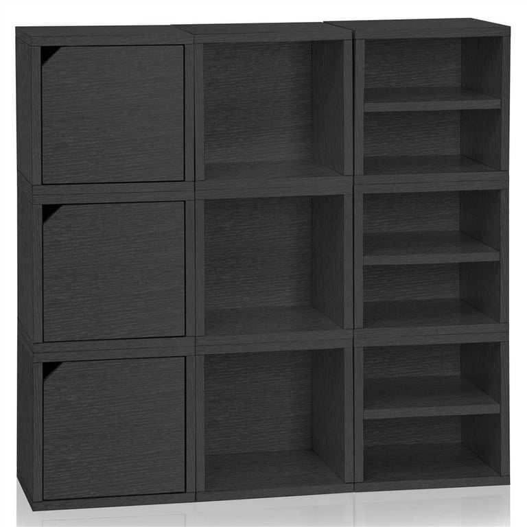 13.44 in. W x 8.9 in. D x 6.03 in. H Black/Smoke Gray Corner Stackable  Rack, Storage Organizer Shelf for Bathroom 2 Pack