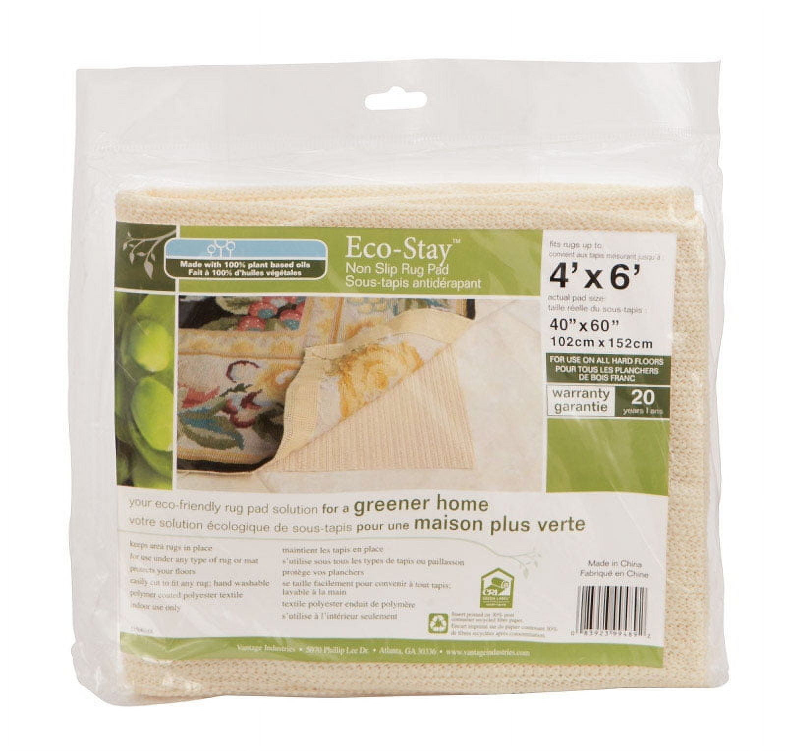 Eco-Stay Non-Slip Rug Pad Underlay 4x6 Feet - Floor Protector Gripper For Area Rugs