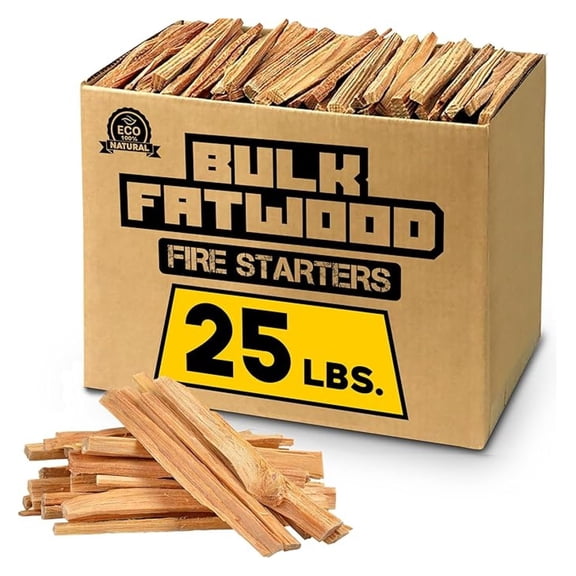Eco-Stix Fatwood Fire Starter Kindling Firewood Sticks 100% Organic Firestarter for Wood Stoves, Fireplaces, Campfires, , 25 Lbs