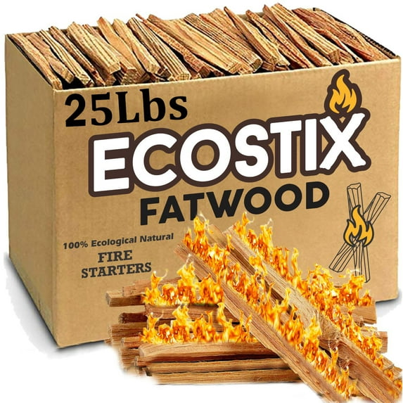 Eco-Stix Fatwood Fire Starter Kindling Firewood Sticks Bulk Packaged Firestarters 100% All Natural Resi ECOSTIX 25LB