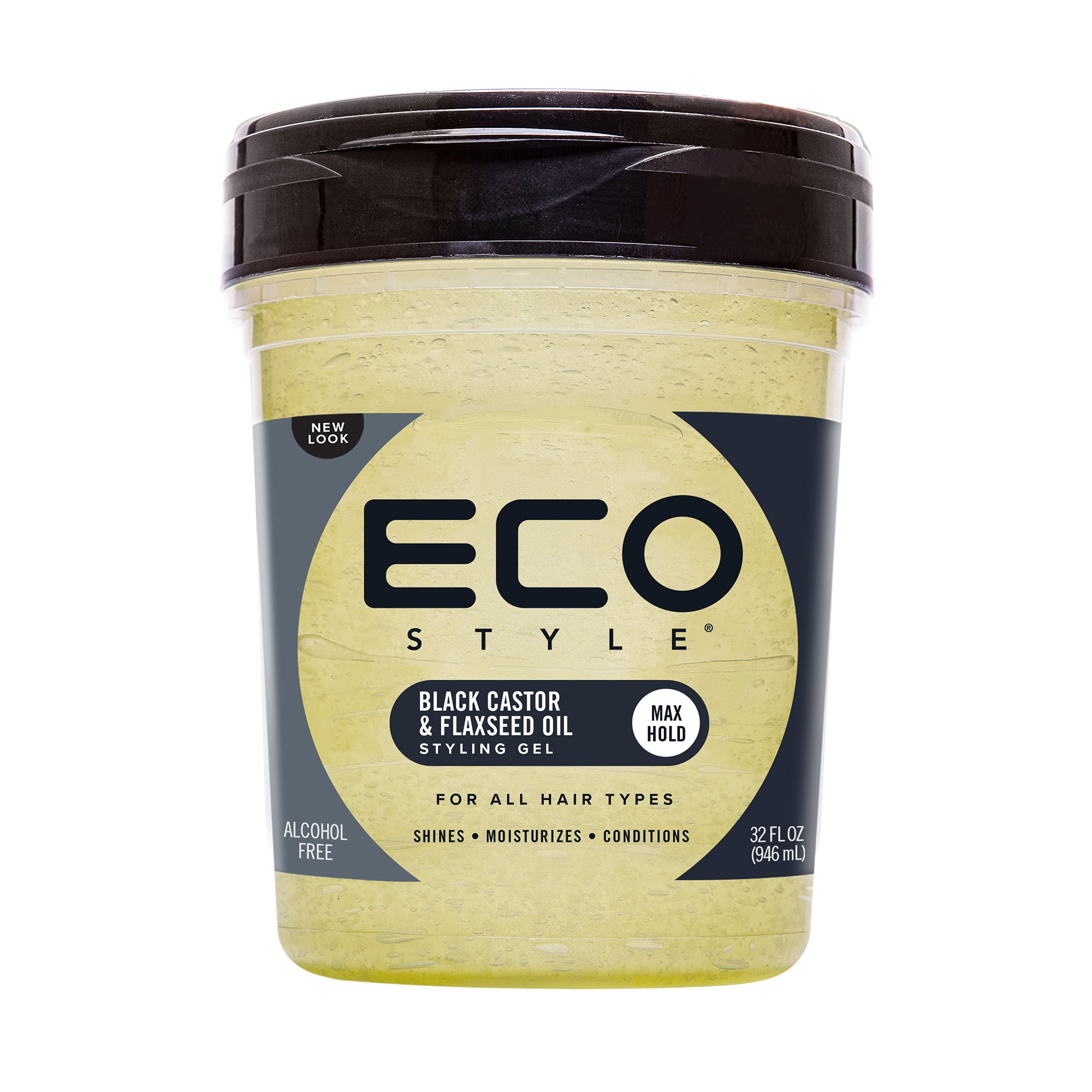 Eco Style Black Castor & Flaxseed Oil Hair Styling Gel, 32 oz